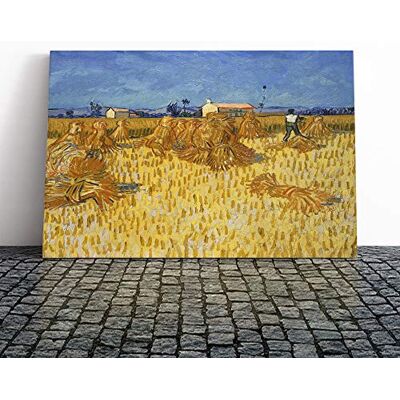 Big Box Art Vincent Van Gogh Corn Harvest in Province Canvas Print Gallery Wrapped 30mm Frame Wall Art 24x16 inches Ready to Hang Modern Picture Living Room Bedroom Lounge Office Big Box Art Vincent Van Gogh Corn Harvest in Province Canvas Print Gallery Wrapped 30mm Frame Wall Art 24x16 inches Ready to Hang Modern Picture Living Room Bedroom Lounge Office