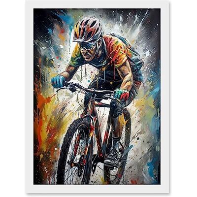 Artery8 Bike Rider Racing Paint Splat Sport Bicycle Race Artwork Framed A3 Wall Art Print Artery8 Bike Rider Racing Paint Splat Sport Bicycle Race Artwork Framed A3 Wall Art Print