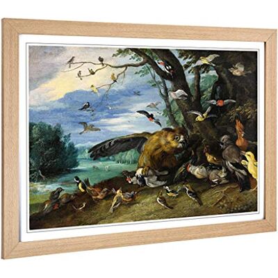 Big Box Art Framed Print of Jan Van Kessel Birds Fighting Design Wall Art Picture Home Decor for Kitchen, Living, Dining Room, Bedroom, Hallway, Office, Oak, A2 / 24.5x18 Inch / 62x45cm Big Box Art Framed Print of Jan Van Kessel Birds Fighting Design Wall Art Picture Home Decor for Kitchen, Living, Dining Room, Bedroom, Hallway, Office, Oak, A2 / 24.5x18 Inch / 62x45cm