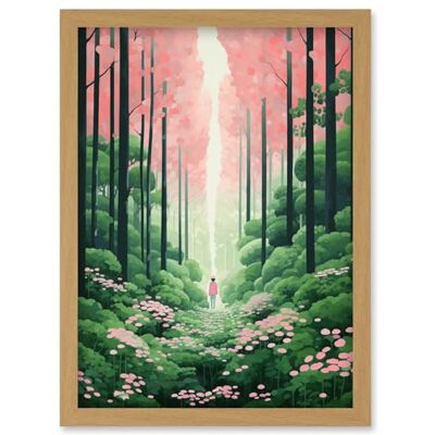 Artery8 Mount Yoshino Cherry Blossom Tree Forest Bright Artwork Baby Pink Green Walk in Nature Trail Artwork Framed Wall Art Print A4 Artery8 Mount Yoshino Cherry Blossom Tree Forest Bright Artwork Baby Pink Green Walk in Nature Trail Artwork Framed Wall Art Print A4