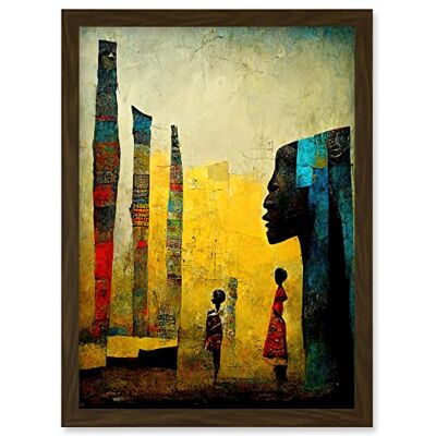 Doppelganger33 LTD African Art Modern Bright Abstract Artwork Framed A3 Wall Art Print Doppelganger33 LTD African Art Modern Bright Abstract Artwork Framed A3 Wall Art Print
