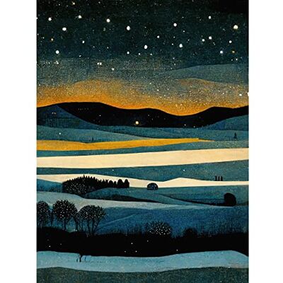 Doppelganger33 LTD Star Filled Twilight Landscape Painting Large Wall Art Poster Print Thick Paper 18X24 Inch Doppelganger33 LTD Star Filled Twilight Landscape Painting Large Wall Art Poster Print Thick Paper 18X24 Inch