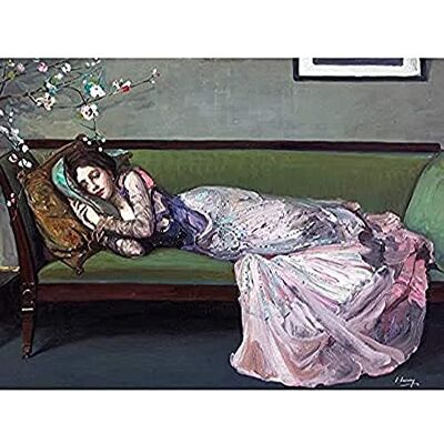 Fine Art Prints Lavery The Green Sofa Woman Lying Painting Art Print Canvas Premium Wall Decor Poster Mural Fine Art Prints Lavery The Green Sofa Woman Lying Painting Art Print Canvas Premium Wall Decor Poster Mural
