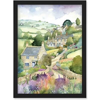 Artery8 - Countryside Spring Landscape - Watercolour Painting - Wall Art Print Artery8 - Countryside Spring Landscape - Watercolour Painting - Wall Art Print