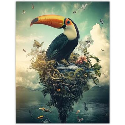 Artery8 Surreal Fantasy Toucan Bird Nature Retreat Living Room Large Wall Art Poster Print Thick Paper 18X24 Inch Artery8 Surreal Fantasy Toucan Bird Nature Retreat Living Room Large Wall Art Poster Print Thick Paper 18X24 Inch