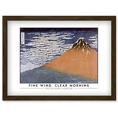 Artery8 - Katsushika Hokusai Fine Wind Mount Fuji - Brown - A4 - Wall Art Print Artery8 - Katsushika Hokusai Fine Wind Mount Fuji - Brown - A4 - Wall Art Print