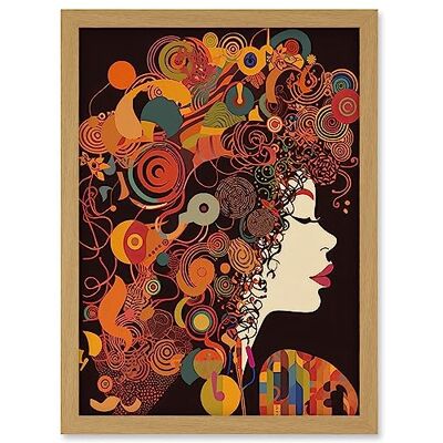 Artery8 - Kandinsky Inspired Woman Portrait - A4 - Wall Art Artery8 - Kandinsky Inspired Woman Portrait - A4 - Wall Art
