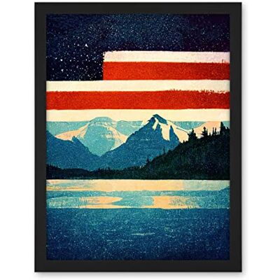 Wee Blue Coo Glacier National Park American Flag Design Iconic Artwork Framed Wall Art Print 18X24 Inch Wee Blue Coo Glacier National Park American Flag Design Iconic Artwork Framed Wall Art Print 18X24 Inch