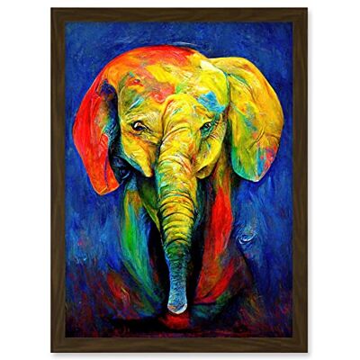 Doppelganger33 LTD Surreal Baby Elephant Colourful Abstract Bright Artwork Framed A3 Wall Art Print Doppelganger33 LTD Surreal Baby Elephant Colourful Abstract Bright Artwork Framed A3 Wall Art Print