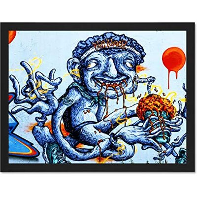 Fine Art Prints Graffiti Weird Guy Eating Large Framed Art Print Poster Wall Decor 18x24 inch Fine Art Prints Graffiti Weird Guy Eating Large Framed Art Print Poster Wall Decor 18x24 inch