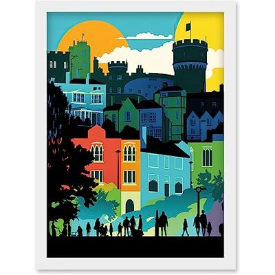 Artery8 - Nottingham City Abstract Multicoloured Cityscape - Framed Artery8 - Nottingham City Abstract Multicoloured Cityscape - Framed