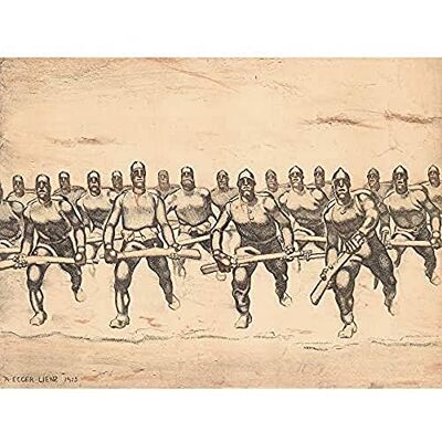 Fine Art Prints Egger-Lienz 1915 Soldiers Attacking WWI Painting Art Print Canvas Premium Wall Decor Poster Mural Fine Art Prints Egger-Lienz 1915 Soldiers Attacking WWI Painting Art Print Canvas Premium Wall Decor Poster Mural