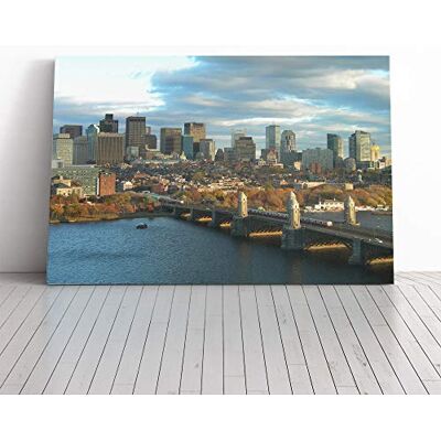 Big Box Art Massachusetts Boston Skyline USA Canvas Wall Art Print 20x14 Inch Big Box Art Massachusetts Boston Skyline USA Canvas Wall Art Print 20x14 Inch