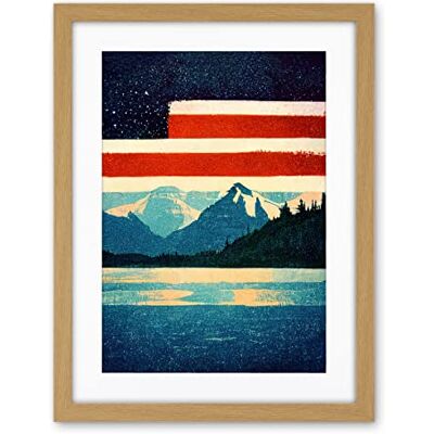 Wee Blue Coo Glacier National Park American Flag Design Iconic Artwork Framed Wall Art Print 18X24 Inch Wee Blue Coo Glacier National Park American Flag Design Iconic Artwork Framed Wall Art Print 18X24 Inch