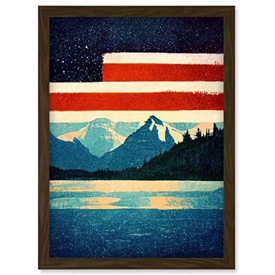 Artery8 - Glacier National Park Flag Design - Brown Artery8 - Glacier National Park Flag Design - Brown