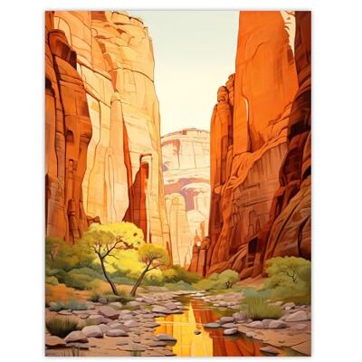 Artery8 Zion National Park Canyon Artwork Amber Orange Green Bright Sunlit Narrows Gorge Large Wall Art Poster Print Thick Paper 18X24 Inch Artery8 Zion National Park Canyon Artwork Amber Orange Green Bright Sunlit Narrows Gorge Large Wall Art Poster Print Thick Paper 18X24 Inch