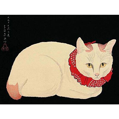 Wee Blue Coo Japan Nature Cat White Shotei Takahashi Tama Art Print Poster Wall Decor 12X16 Inch Wee Blue Coo Japan Nature Cat White Shotei Takahashi Tama Art Print Poster Wall Decor 12X16 Inch