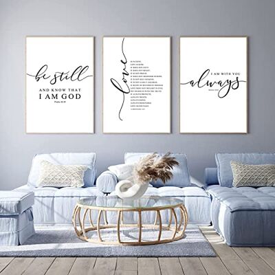 Tanmart Bible Verse Wall Art Decor Scripture Canvas Christian Inspirational Posters Pictures Paintings for Living Room Bedroom 12x16 Inch Unframed Tanmart Bible Verse Wall Art Decor Scripture Canvas Christian Inspirational Posters Pictures Paintings for Living Room Bedroom 12x16 Inch Unframed