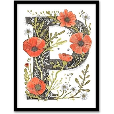 Artery8 Letter P for Poppy Bouquet Bloom Watercolour Rustic Floral Word Art For Her Birthday Mum Wife Woman Friend Artwork Framed Wall Art Print 18X24 Inch Artery8 Letter P for Poppy Bouquet Bloom Watercolour Rustic Floral Word Art For Her Birthday Mum Wife Woman Friend Artwork Framed Wall Art Print 18X24 Inch