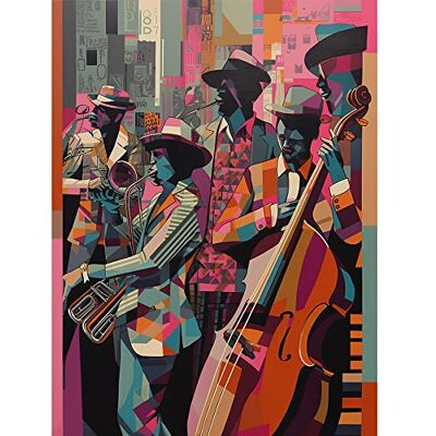 Artery8 New Orleans Jazz Festival Musicians Warming Up in the City Street Abstract Modern Painting Unframed Wall Art Print Poster Home Decor Premium Artery8 New Orleans Jazz Festival Musicians Warming Up in the City Street Abstract Modern Painting Unframed Wall Art Print Poster Home Decor Premium