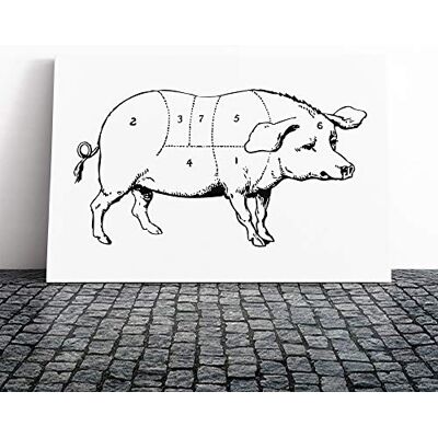 Big Box Art Butchers Pig Pork Map Meat Cuts Canvas Print Gallery Wrapped 30mm Frame Wall Art 20x14 inches Ready to Hang Modern Maps Picture Living Room Bedroom Lounge Office Big Box Art Butchers Pig Pork Map Meat Cuts Canvas Print Gallery Wrapped 30mm Frame Wall Art 20x14 inches Ready to Hang Modern Maps Picture Living Room Bedroom Lounge Office