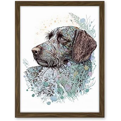 Artery8 German Wirehead Pointer Dog Nature Spirit Animal Modern Multicoloured Illustration Artwork Framed Wall Art Print 18X24 Inch Artery8 German Wirehead Pointer Dog Nature Spirit Animal Modern Multicoloured Illustration Artwork Framed Wall Art Print 18X24 Inch