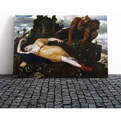 Big Box Art Arnold Bocklin Sleeping Diana Watched by Two Fauns Canvas Print Gallery Wrapped 30mm Frame Wall Art 30x20 inches Ready to Hang Modern Picture Living Room Bedroom Lounge Office Big Box Art Arnold Bocklin Sleeping Diana Watched by Two Fauns Canvas Print Gallery Wrapped 30mm Frame Wall Art 30x20 inches Ready to Hang Modern Picture Living Room Bedroom Lounge Office