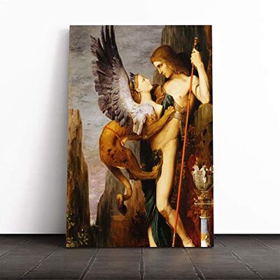 Big Box Art Canvas Print Wall Art Gustave Moreau Oedipus and The Sphynx Mounted & Stretched Box Frame Picture Home Decor for Kitchen, Living Room, Bedroom, Hallway, Multi-Colour, 20x14 Inch Big Box Art Canvas Print Wall Art Gustave Moreau Oedipus and The Sphynx Mounted & Stretched Box Frame Picture Home Decor for Kitchen, Living Room, Bedroom, Hallway, Multi-Colour, 20x14 Inch