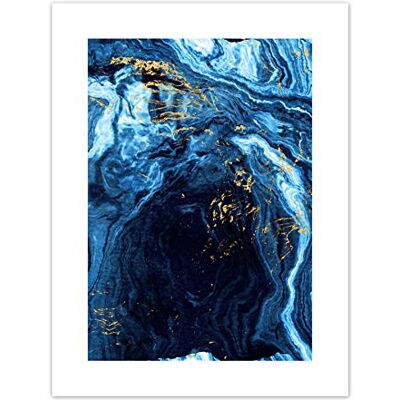Wee Blue Coo Abstract Dark Blue Gold Flow Art Print Canvas Premium Wall Decor Poster Wee Blue Coo Abstract Dark Blue Gold Flow Art Print Canvas Premium Wall Decor Poster