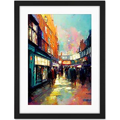 Doppelganger33 LTD Carnaby Street London Bright Acrylic Painting Artwork Framed Wall Art Print 18X24 Inch Doppelganger33 LTD Carnaby Street London Bright Acrylic Painting Artwork Framed Wall Art Print 18X24 Inch