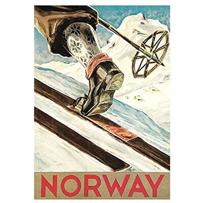 Wee Blue Coo Winter Sport Norway Ski Skiing Skiier Snow Cold Picture Wall Art Print Wee Blue Coo Winter Sport Norway Ski Skiing Skiier Snow Cold Picture Wall Art Print