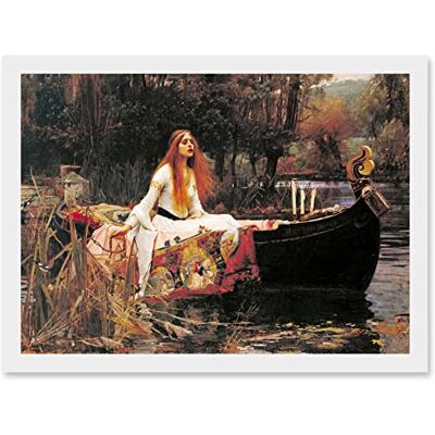 Artery8 - The Lady Of Shalott - A4 - White - Framed Wall Art Artery8 - The Lady Of Shalott - A4 - White - Framed Wall Art