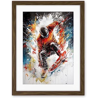 Artery8 Extreme Sports Snowboarding Paint Splat Portrait Artwork Framed Wall Art Print 18X24 Inch Artery8 Extreme Sports Snowboarding Paint Splat Portrait Artwork Framed Wall Art Print 18X24 Inch