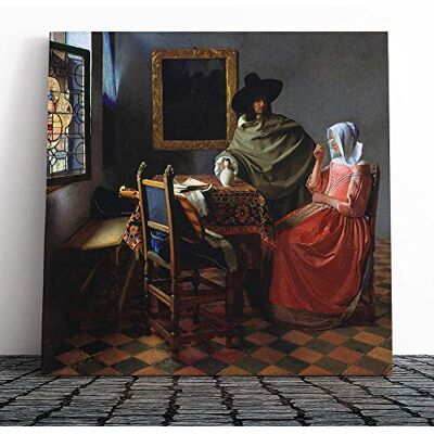 Big Box Art Johannes Vermeer The Glass of Wine Canvas Wall Art Print 20x20 Inch Big Box Art Johannes Vermeer The Glass of Wine Canvas Wall Art Print 20x20 Inch