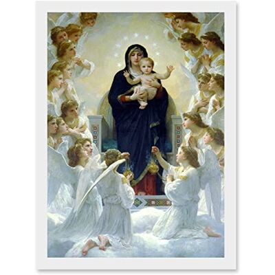 Artery8 - Virgin With Angels - Framed - A4 - Wall Art Print Artery8 - Virgin With Angels - Framed - A4 - Wall Art Print