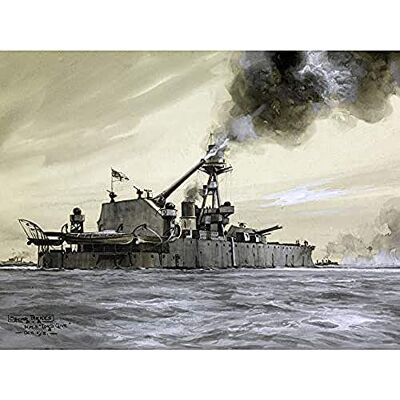 Fine Art Prints Parkes HMS Lord Clive Shelling German Forts War Painting Art Print Canvas Premium Wall Decor Poster Mural Fine Art Prints Parkes HMS Lord Clive Shelling German Forts War Painting Art Print Canvas Premium Wall Decor Poster Mural