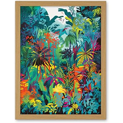 Artery8 Rainforest Landscape Vibrant Multicoloured Nature Artwork Framed Wall Art Print 18X24 Inch Artery8 Rainforest Landscape Vibrant Multicoloured Nature Artwork Framed Wall Art Print 18X24 Inch