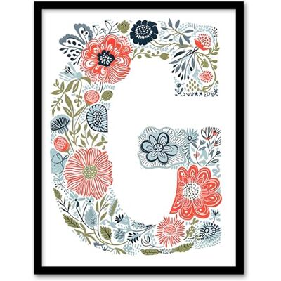 Artery8 Letter G in Wildflowers Drawing Flowers Bouquet Nature Floral Word Art For Her Birthday Mum Wife Woman Friend Artwork Framed Wall Art Print 18X24 Inch Artery8 Letter G in Wildflowers Drawing Flowers Bouquet Nature Floral Word Art For Her Birthday Mum Wife Woman Friend Artwork Framed Wall Art Print 18X24 Inch