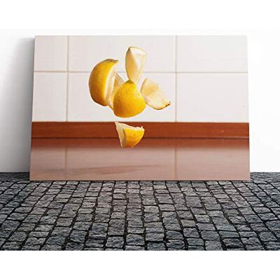Big Box Art Floating Chopped Lemon Canvas Print Gallery Wrapped 30mm Frame Wall Art 20x14 inches Ready to Hang Modern Still Life Picture Living Room Bedroom Lounge Office Big Box Art Floating Chopped Lemon Canvas Print Gallery Wrapped 30mm Frame Wall Art 20x14 inches Ready to Hang Modern Still Life Picture Living Room Bedroom Lounge Office