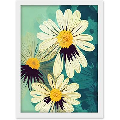 Doppelganger33 LTD Abstract Illustration Daisy Blossoms Flowers Painting Artwork Framed A3 Wall Art Print Doppelganger33 LTD Abstract Illustration Daisy Blossoms Flowers Painting Artwork Framed A3 Wall Art Print
