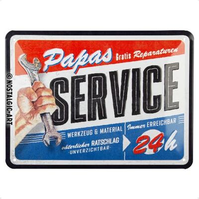 Nostalgic-Art Papas Service-Gift Idea for Dad, Made of metal, Vintage Design with Saying, 15 x 20 cm Nostalgic-Art Papas Service-Gift Idea for Dad, Made of metal, Vintage Design with Saying, 15 x 20 cm