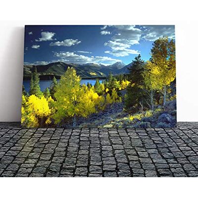 Big Box Art Landscape Twin Lakes Aspen Colorado Mountians and Forest Canvas Print Gallery Wrapped 30mm Frame Wall Art 20x14 inches Ready to Hang Contemporary Landscape Picture Living Room Lounge Office Big Box Art Landscape Twin Lakes Aspen Colorado Mountians and Forest Canvas Print Gallery Wrapped 30mm Frame Wall Art 20x14 inches Ready to Hang Contemporary Landscape Picture Living Room Lounge Office