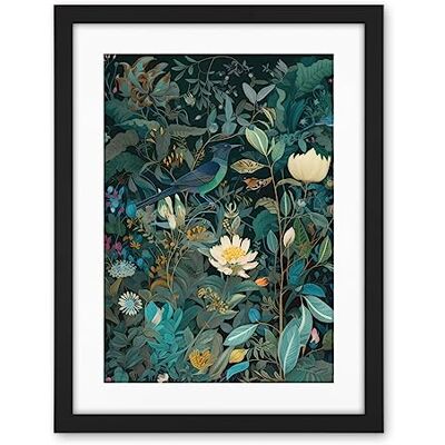 Artery8 Audubon Style Birds in Blooming Wildflower Field Artwork Framed Wall Art Print 18X24 Inch Artery8 Audubon Style Birds in Blooming Wildflower Field Artwork Framed Wall Art Print 18X24 Inch
