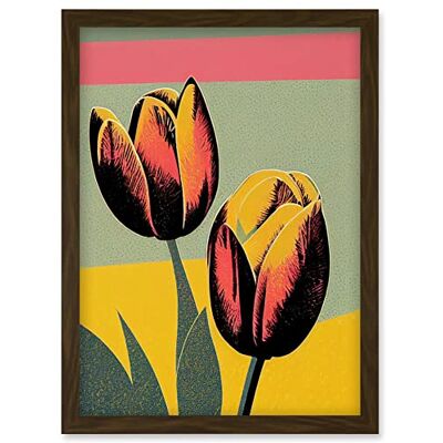 Artery8 - Tulip Blooms Silkscreen - Dusky Pink - Wall Art Artery8 - Tulip Blooms Silkscreen - Dusky Pink - Wall Art
