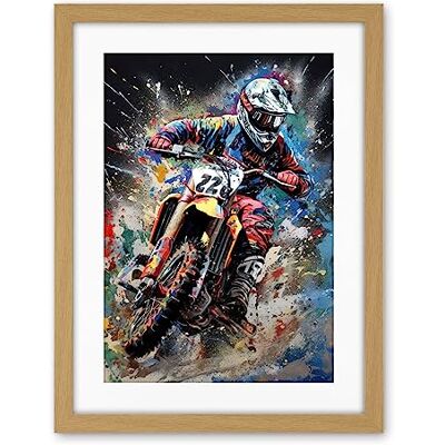Artery8 Motocross Race Action Shot Extreme Sport Painting Artwork Framed Wall Art Print 18X24 Inch Artery8 Motocross Race Action Shot Extreme Sport Painting Artwork Framed Wall Art Print 18X24 Inch