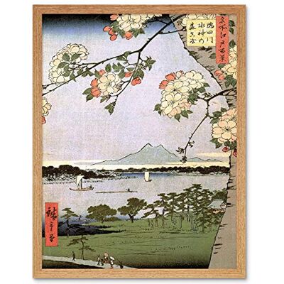 Artery8 - Utagawa Hiroshige 100 Views Edo 035 - 12x16 inch - light oak - Art print Artery8 - Utagawa Hiroshige 100 Views Edo 035 - 12x16 inch - light oak - Art print