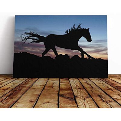 Big Box Art Wild Horse Sunset Canvas Print Gallery Wrapped 30mm Frame Wall Art 24x16 inches Ready to Hang Modern Animals Picture Living Room Bedroom Lounge Office Big Box Art Wild Horse Sunset Canvas Print Gallery Wrapped 30mm Frame Wall Art 24x16 inches Ready to Hang Modern Animals Picture Living Room Bedroom Lounge Office