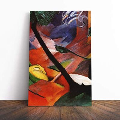 Big Box Art Franz Marc Sleeping Deer in The Forest Canvas Print Gallery Wrapped 30mm Frame Wall Art 20x14 inches Ready to Hang Modern Animals Picture Living Room Bedroom Lounge Office Big Box Art Franz Marc Sleeping Deer in The Forest Canvas Print Gallery Wrapped 30mm Frame Wall Art 20x14 inches Ready to Hang Modern Animals Picture Living Room Bedroom Lounge Office