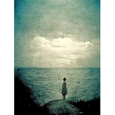 Doppelganger33 LTD Looking Out To Sea Dreamscape Lone Woman Dusk Calm Elegant Panting Large Wall Art Poster Print Thick Paper 18X24 Inch Doppelganger33 LTD Looking Out To Sea Dreamscape Lone Woman Dusk Calm Elegant Panting Large Wall Art Poster Print Thick Paper 18X24 Inch