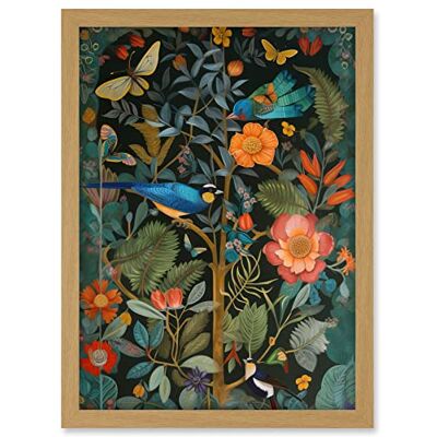 Artery8 Birds and Butterflies Modern Flower Art Nouveau Artwork Framed A3 Wall Art Print Artery8 Birds and Butterflies Modern Flower Art Nouveau Artwork Framed A3 Wall Art Print